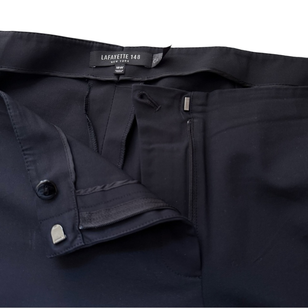 Lafayette 148 Black High Waist Cropped Ponte Dress Pants Women Size 18W Stretch - Picture 11 of 14